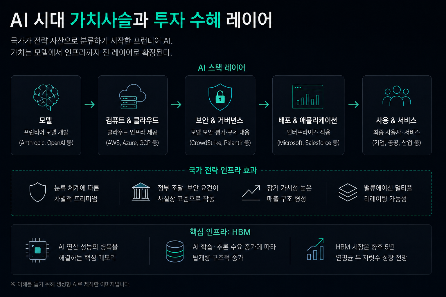 전략 인프라 자산 레이어별 투자 수혜 구조