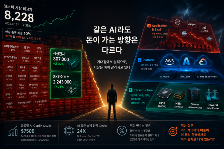 코스피 최고치인데 내 계좌만 마이너스인 이유 — AI 시장은 이미 갈라지고 있다