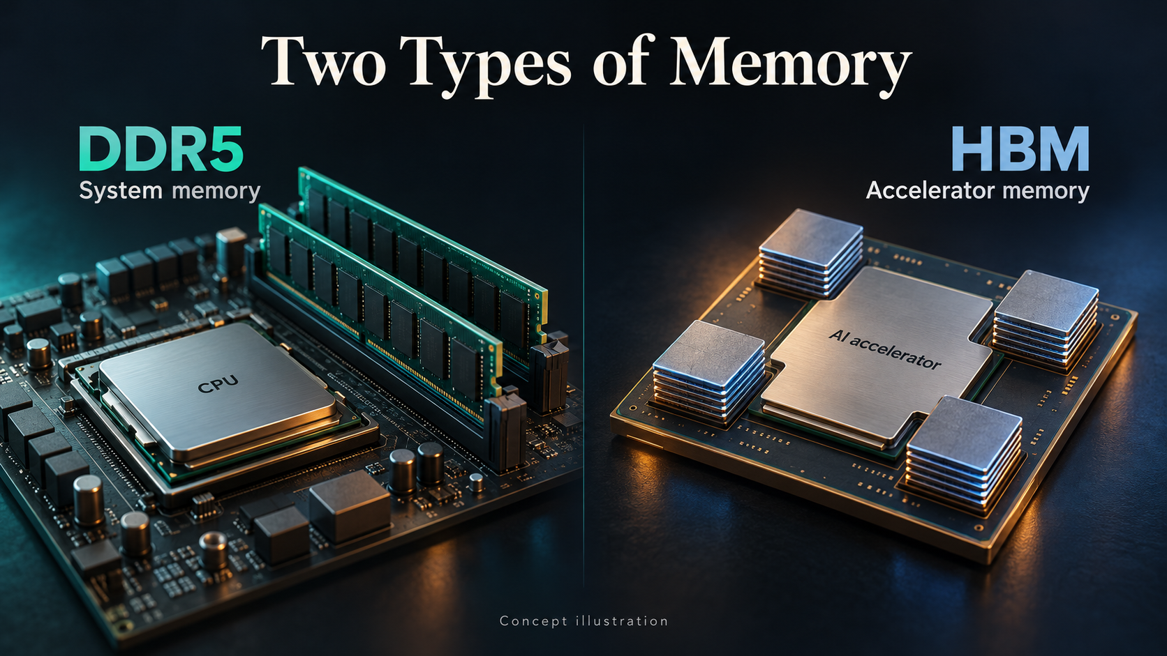 Comparison of the roles of DDR5 and HBM in AI servers